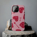 Sparkling Red Hearts Phone Case (Apple & Android) - Pink Sweetheart