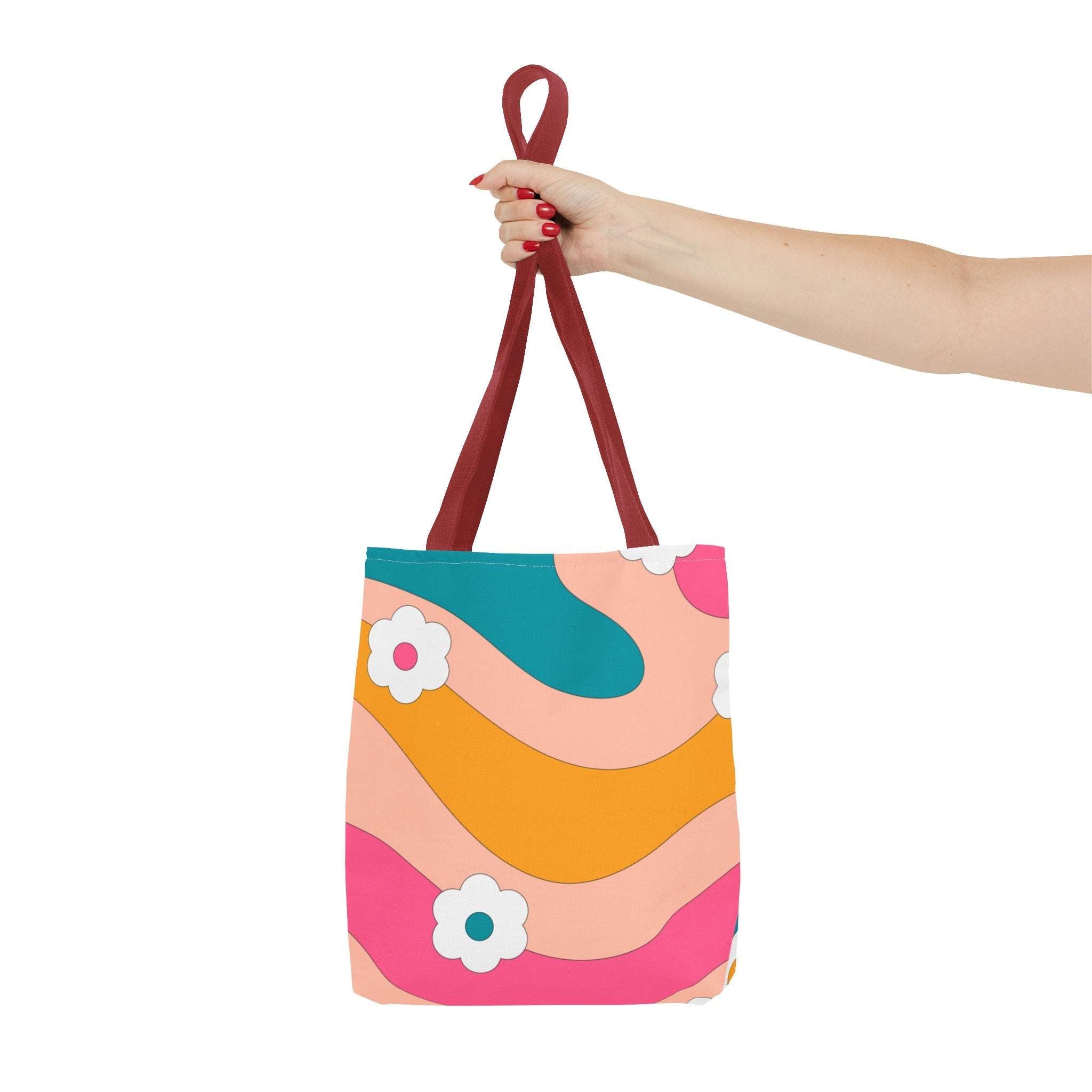 70s Floral Retro Aesthetic Tote Bag