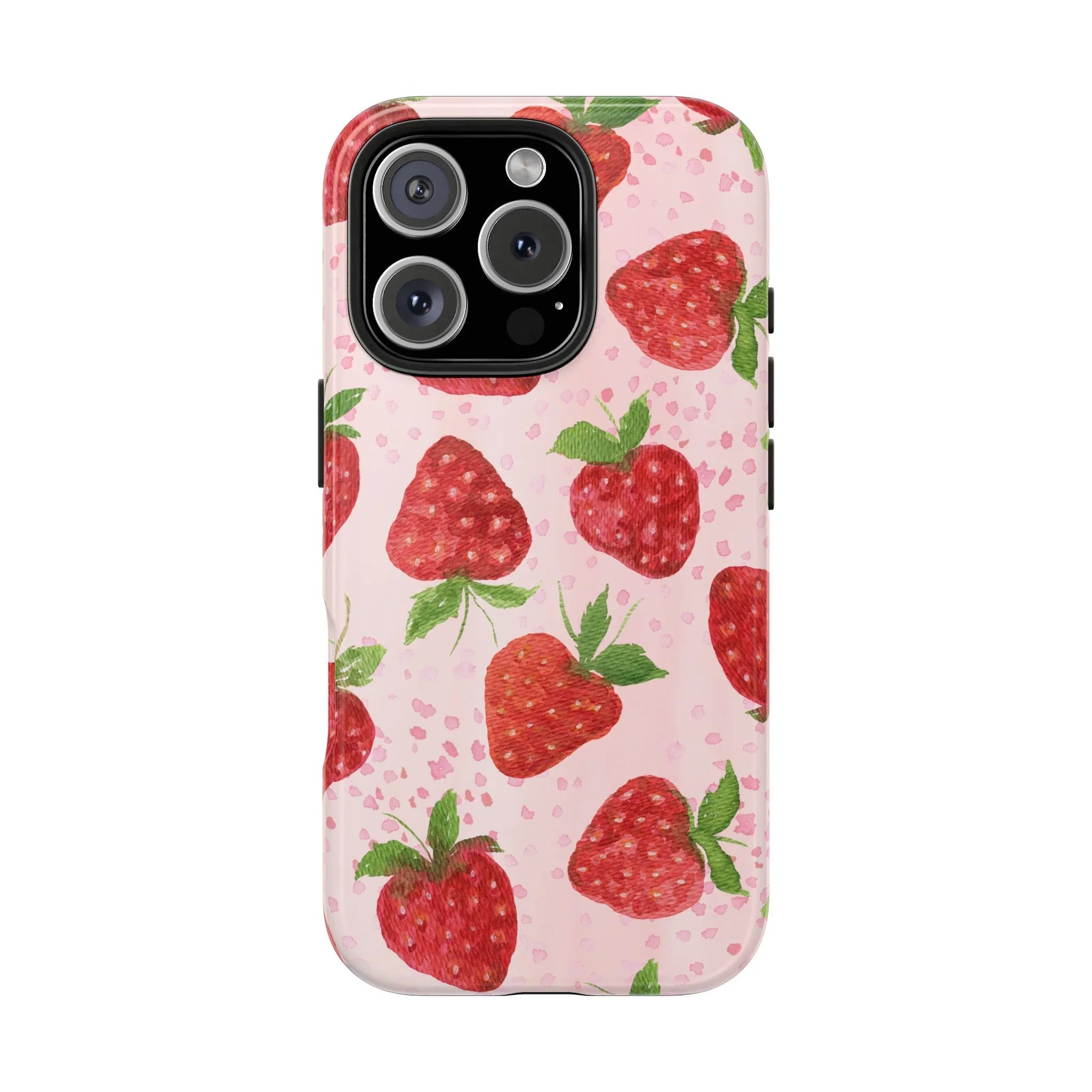 Cute Strawberries Phone Case (Apple & Android) - Pink Sweetheart