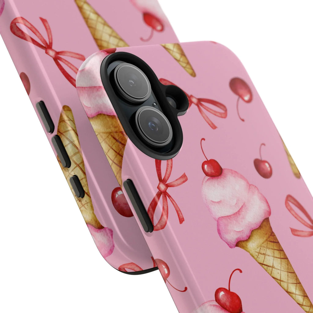 Cherry on Top Ice Cream Phone Case (Apple & Android) - Pink Sweetheart