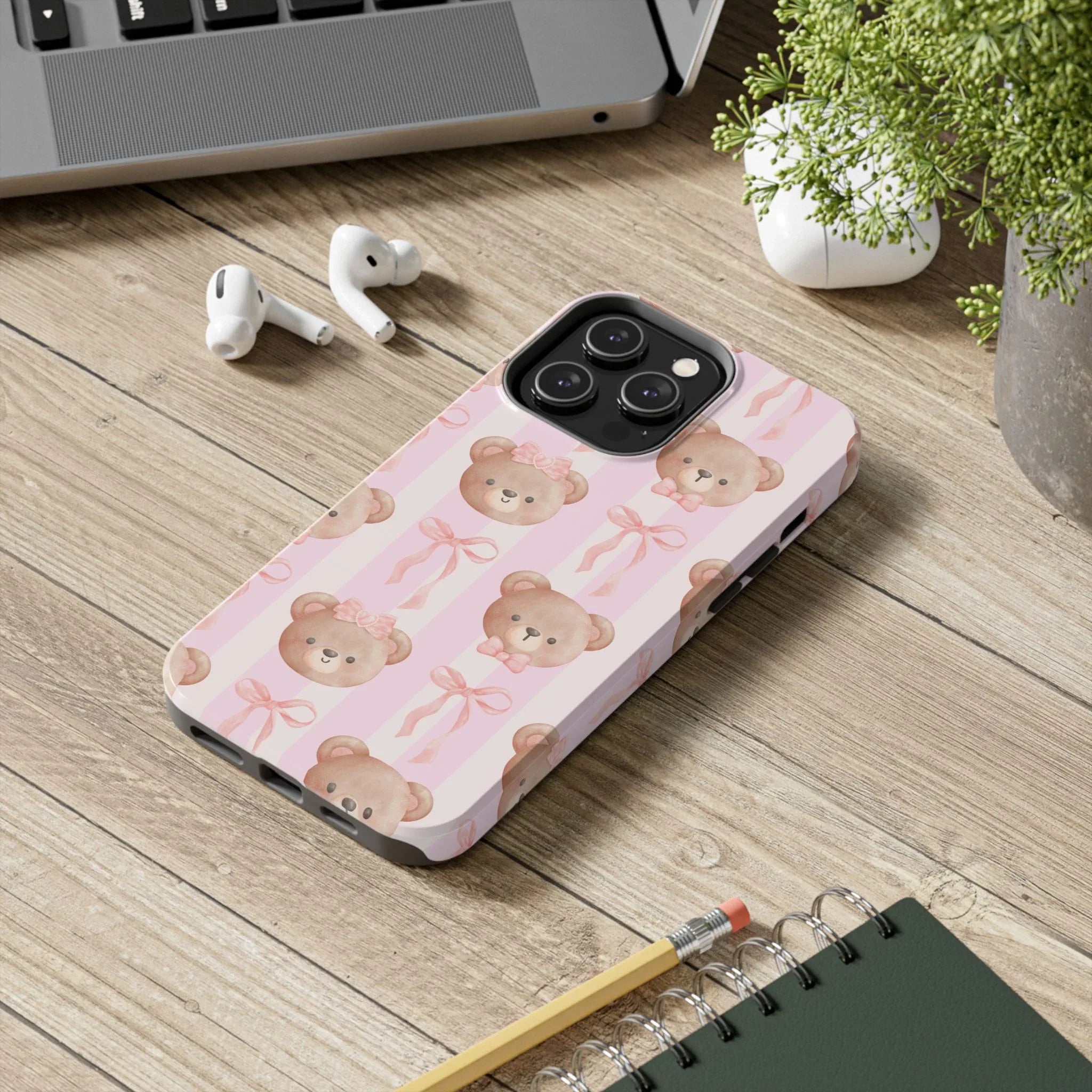 Cuddly Teddy Bear Phone Case (Apple & Android) - Pink Sweetheart