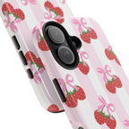 Strawberry Cherries Phone Case (Apple & Android) - Pink Sweetheart