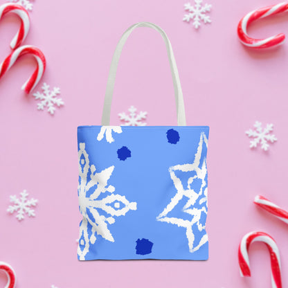 Blue Winter Snowflakes Tote Bag