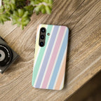 Pretty Pastel Lines Phone Case (Apple & Android) - Pink Sweetheart