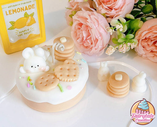 Cute Bunny Vanilla Pancake Mini Dessert Candle