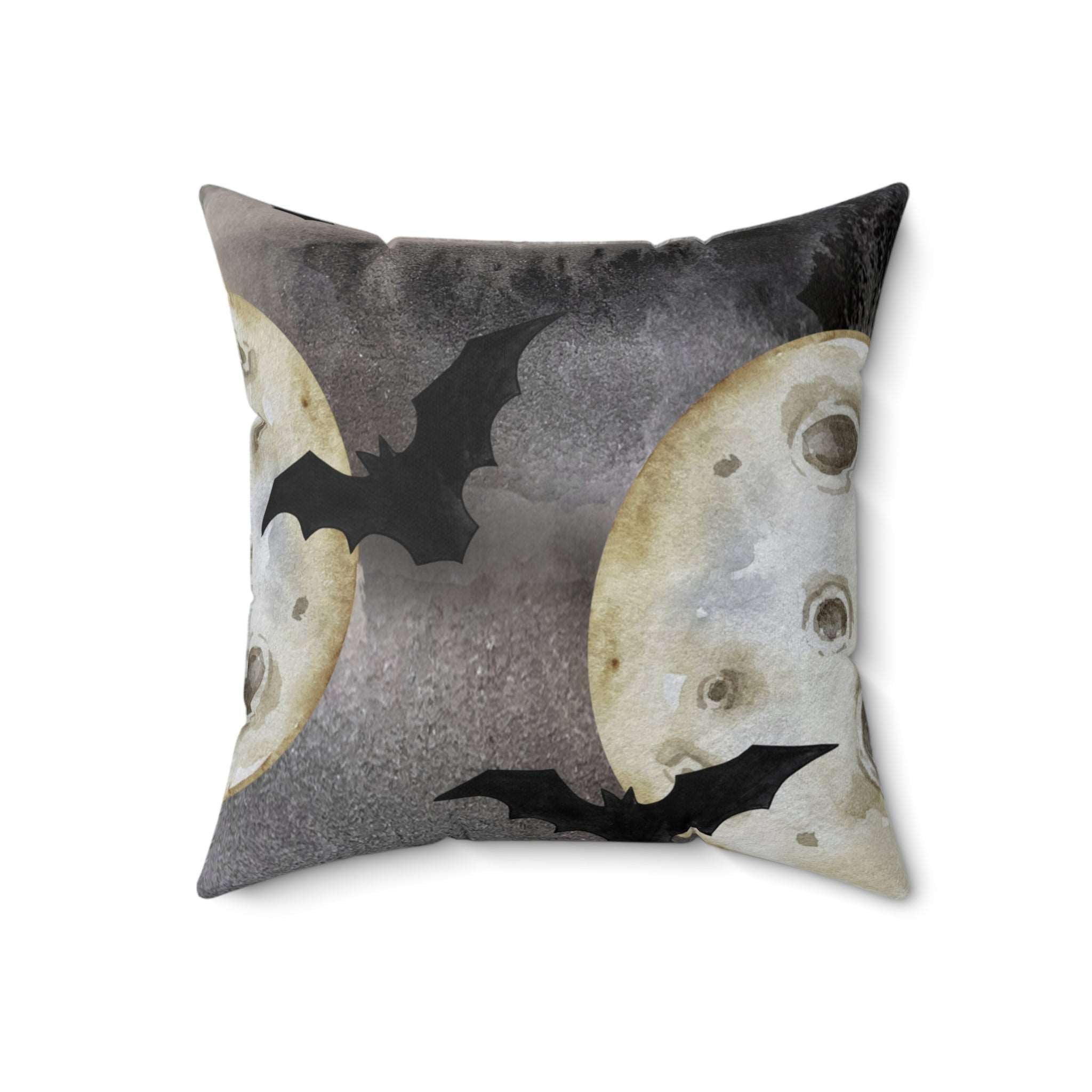 Batty Haunted Skies Square Pillow