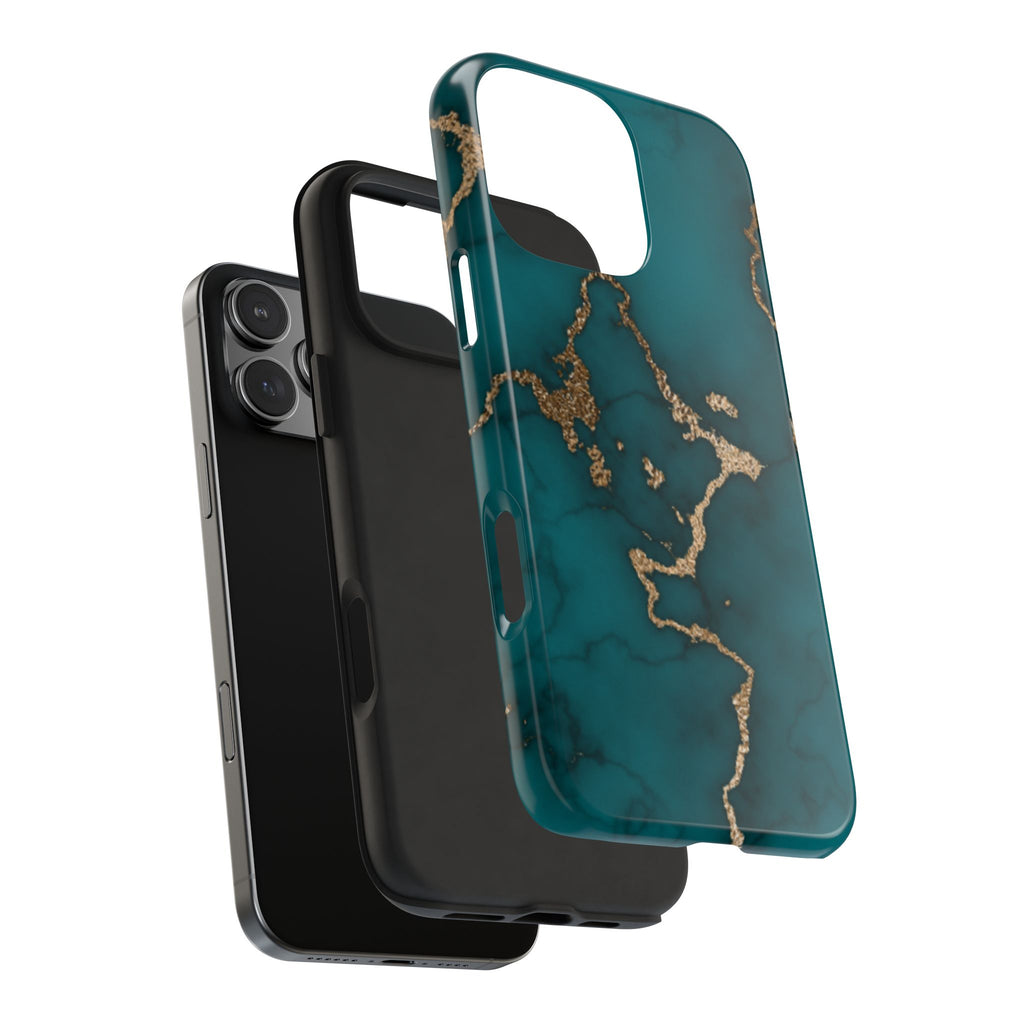 Green & Gold Marble Phone Case (Apple & Android)