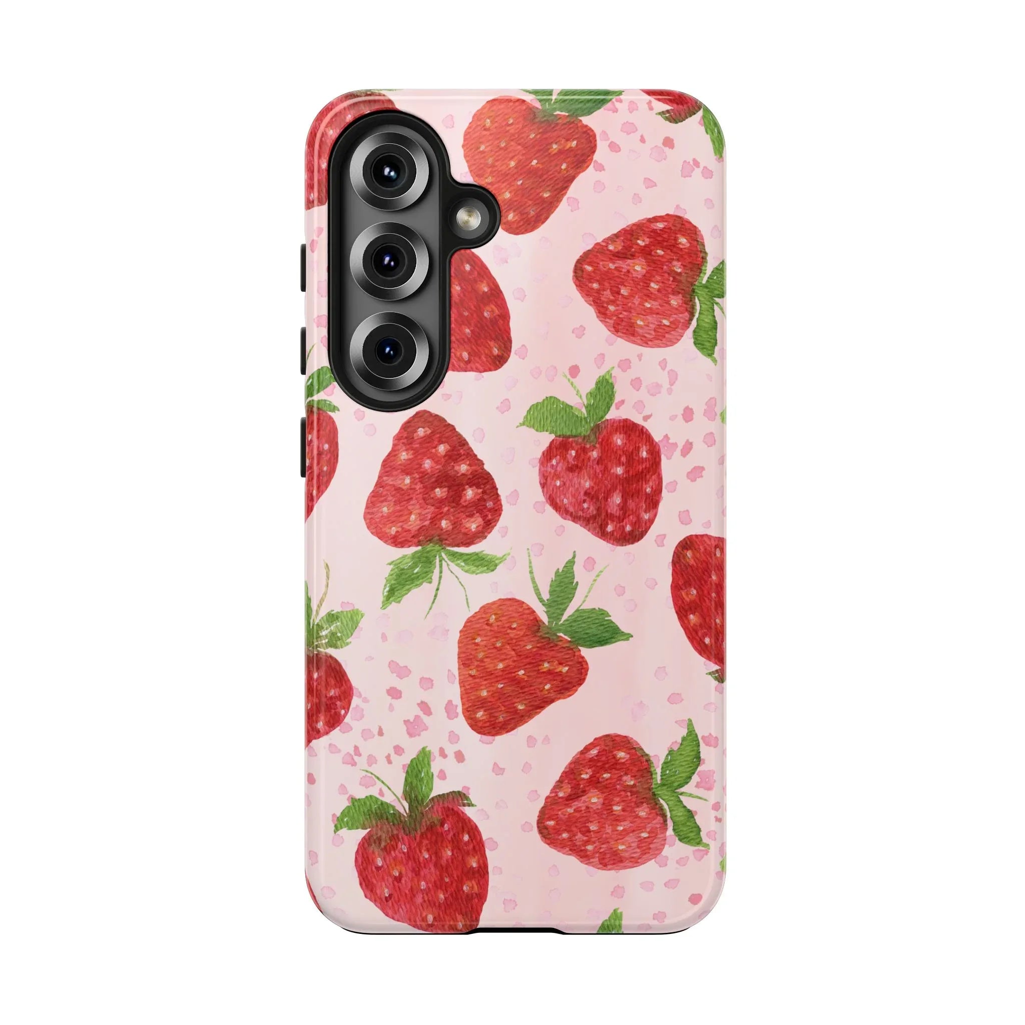 Cute Strawberries Phone Case (Apple & Android) - Pink Sweetheart