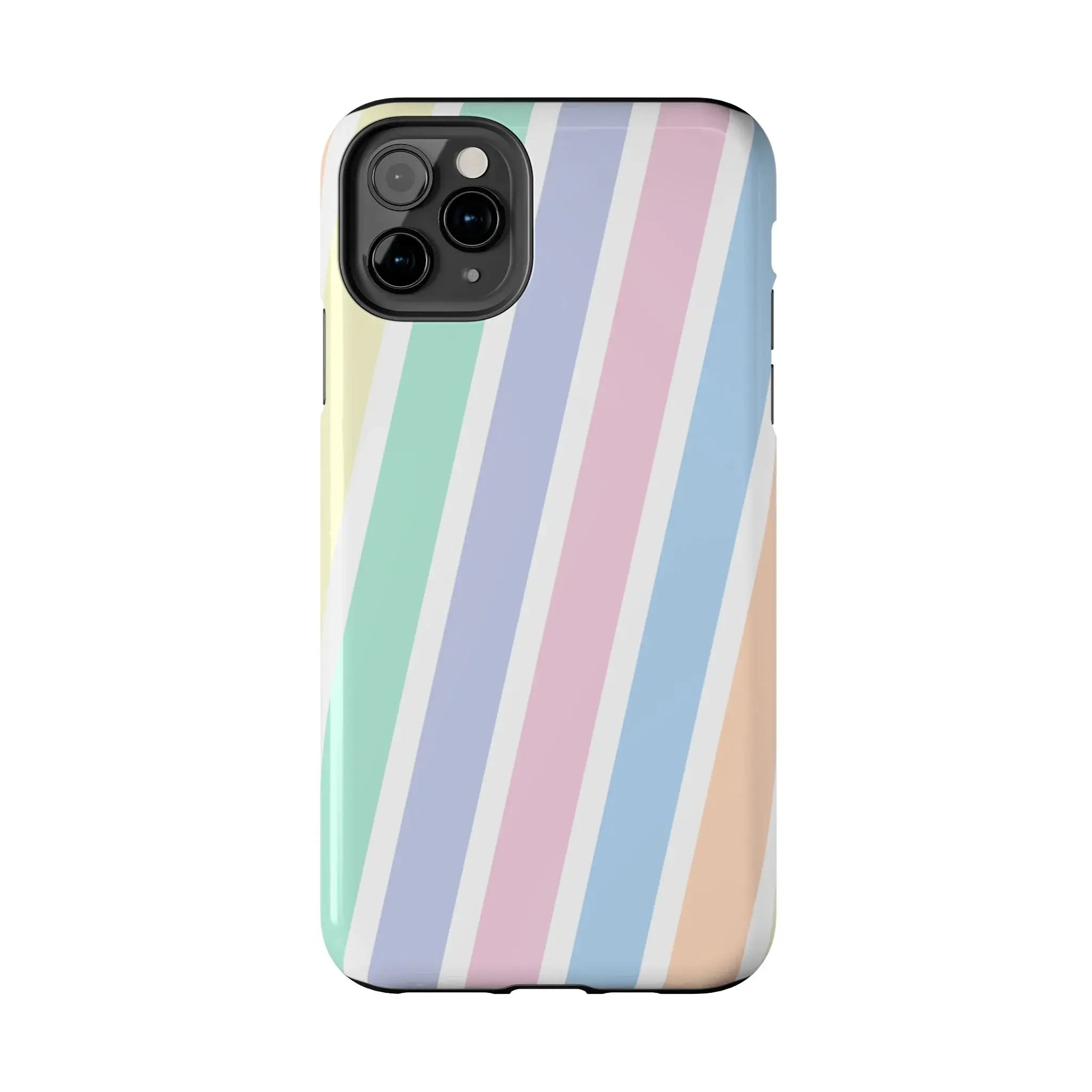 Pretty Pastel Lines Phone Case (Apple & Android) - Pink Sweetheart