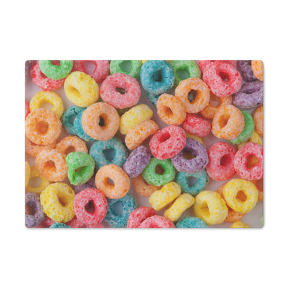 Fruity Cereal Loops Glass Cutting Board