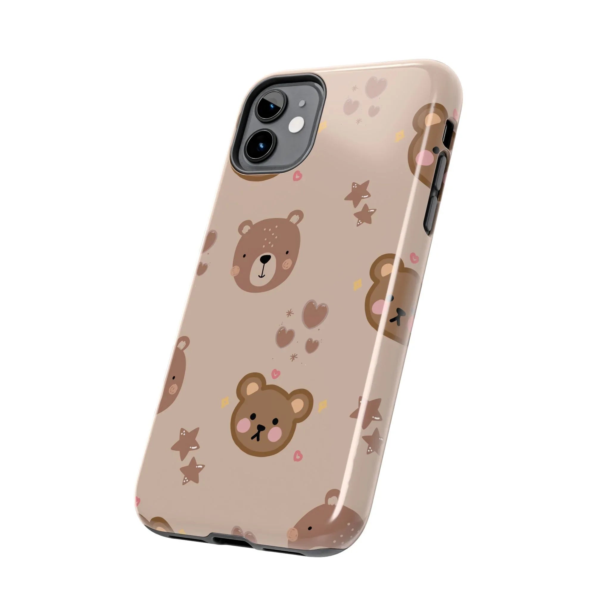 Boho Brown Bear Phone Case (Apple & Android) - Pink Sweetheart