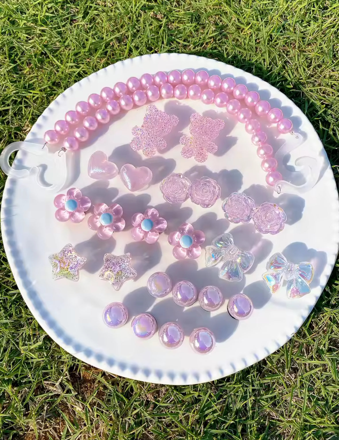 Pink Sakura Sugarplum Clog Charms Set