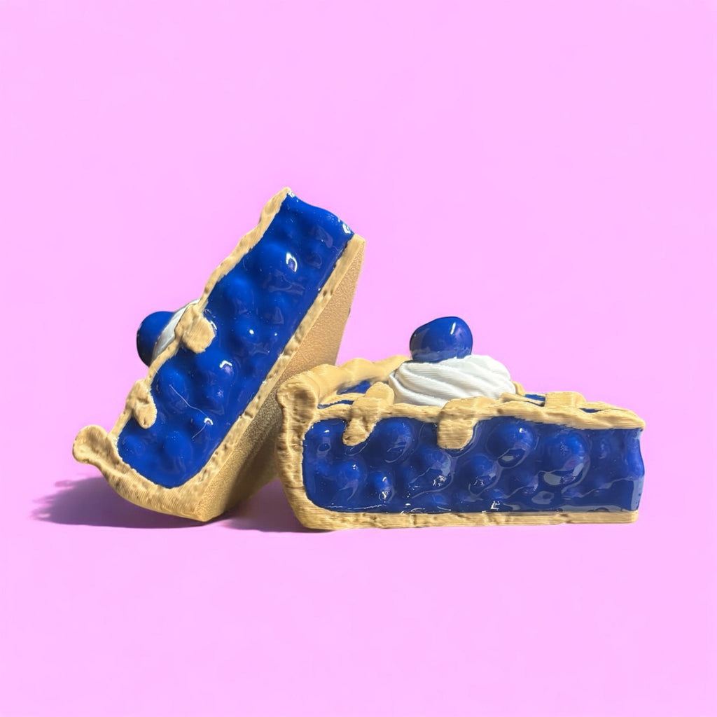 Sliced Blueberry Pie Clicker Fidget Keychain