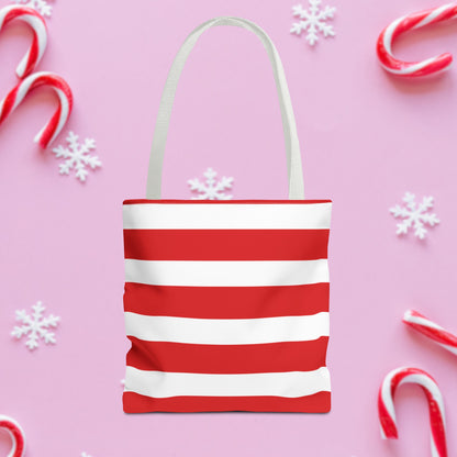 Red & White Peppermint Tote Bag