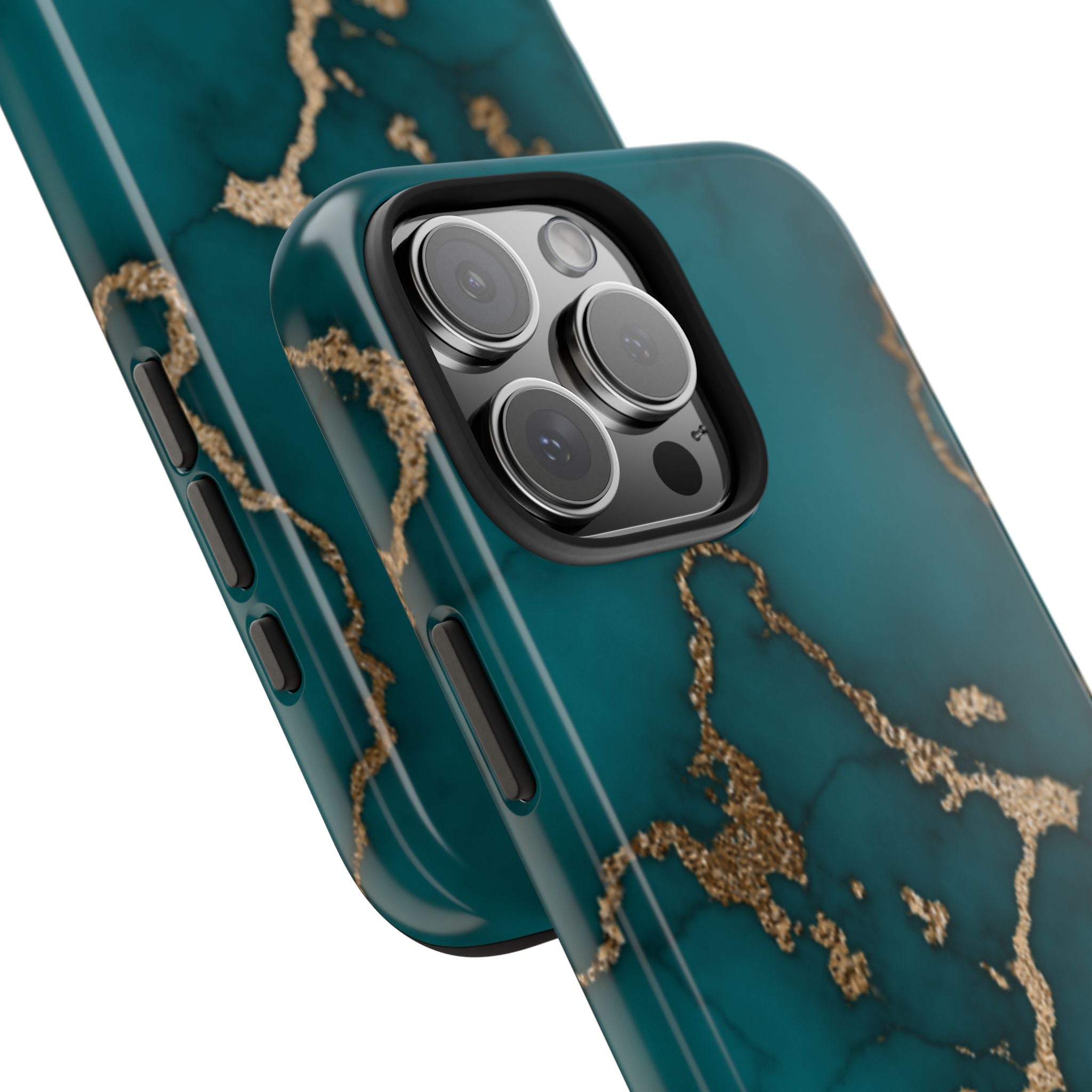 Green & Gold Marble Phone Case (Apple & Android)