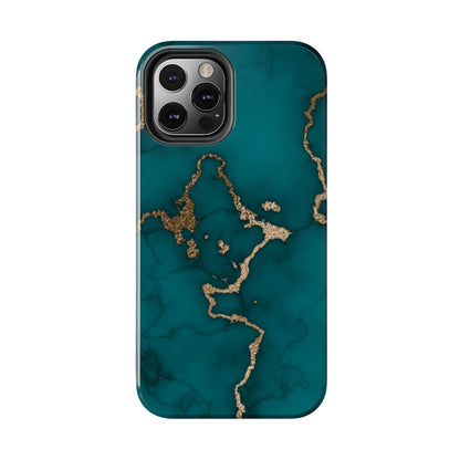 Green & Gold Marble Phone Case