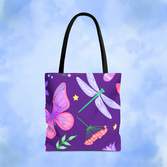 Purple Butterfly Forest Tote Bag