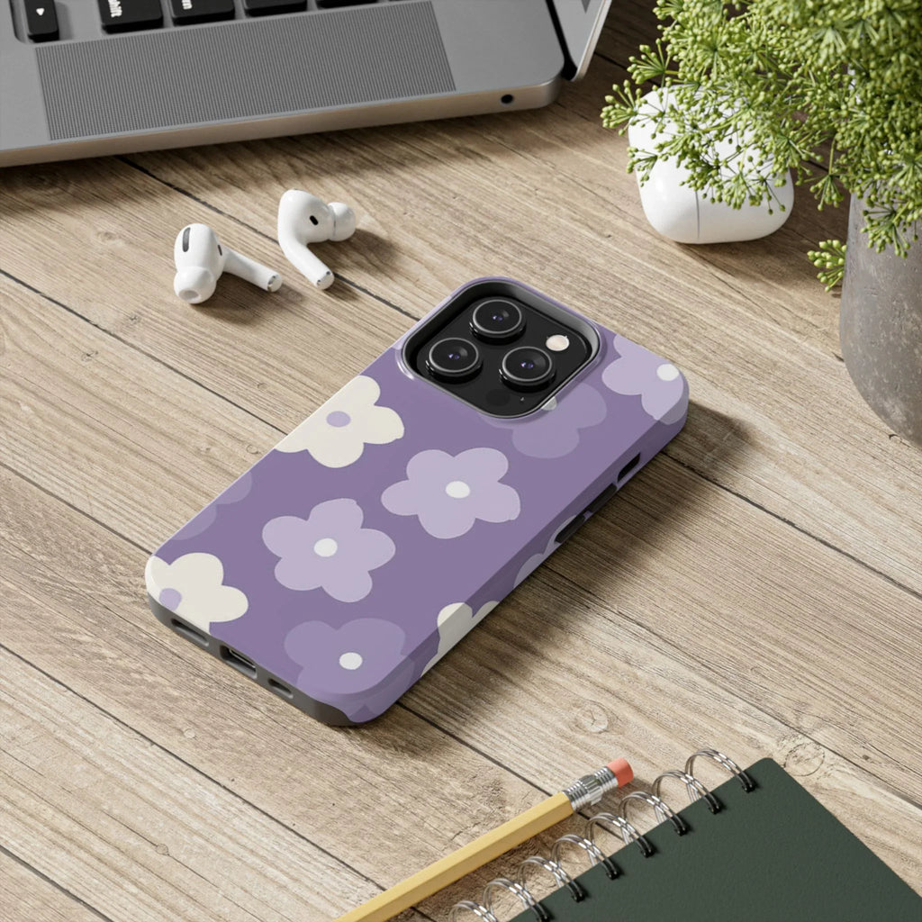 Pastel Purple Flowers Phone Case (Apple & Android) - Pink Sweetheart