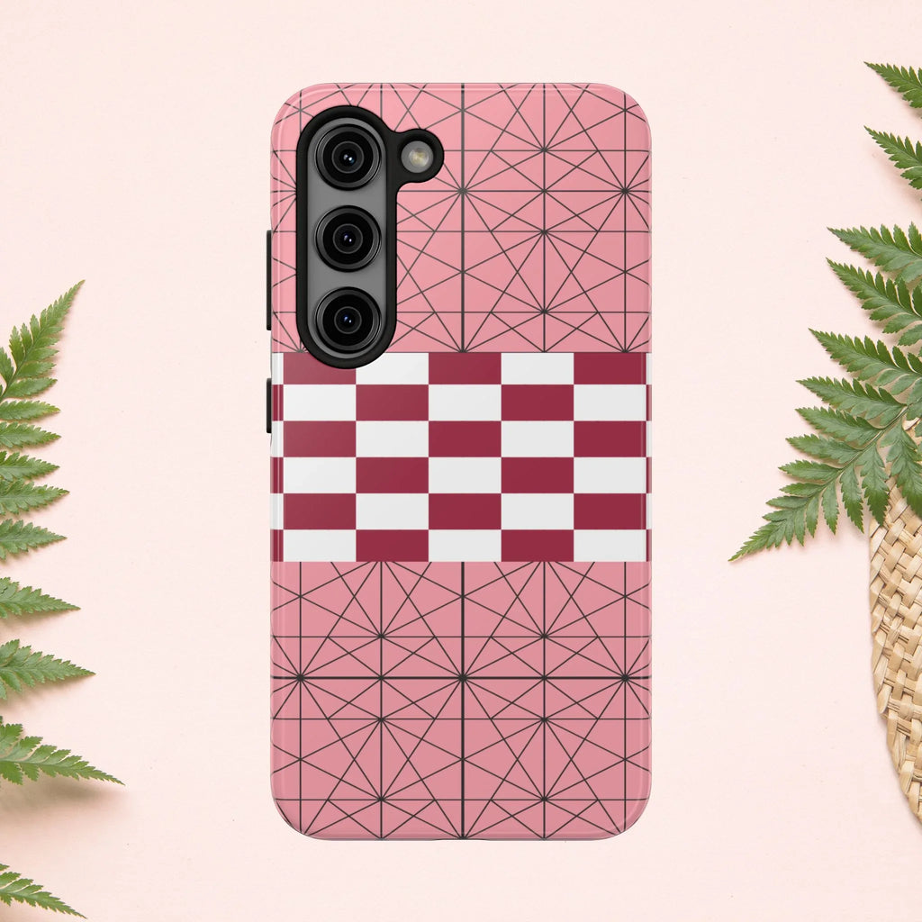 Geometric Kimono Tough Phone Case (Apple & Android) - Pink Sweetheart
