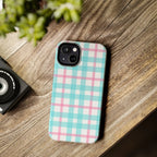 Pastel Gingham Phone Case (Apple & Android) - Pink Sweetheart