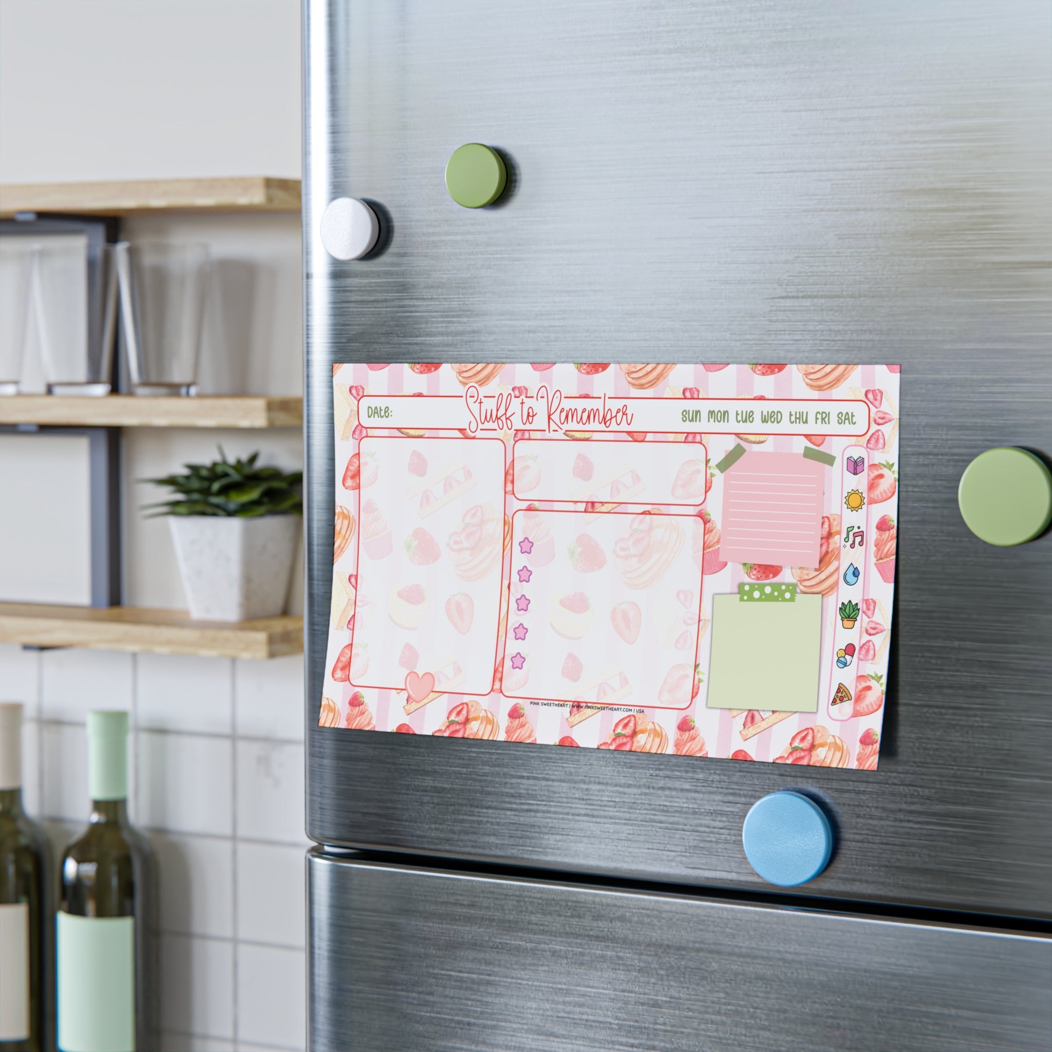 Strawberry Desserts Sticky Note Pad