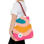 70s Floral Retro Aesthetic Tote Bag