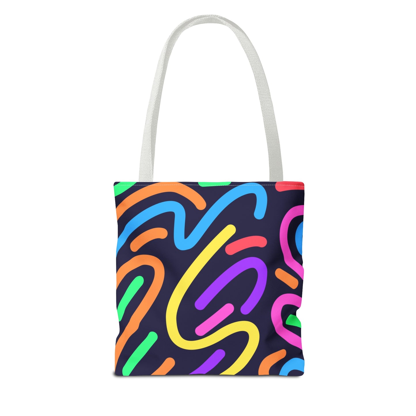 Neon Doodle Swirls Tote Bag