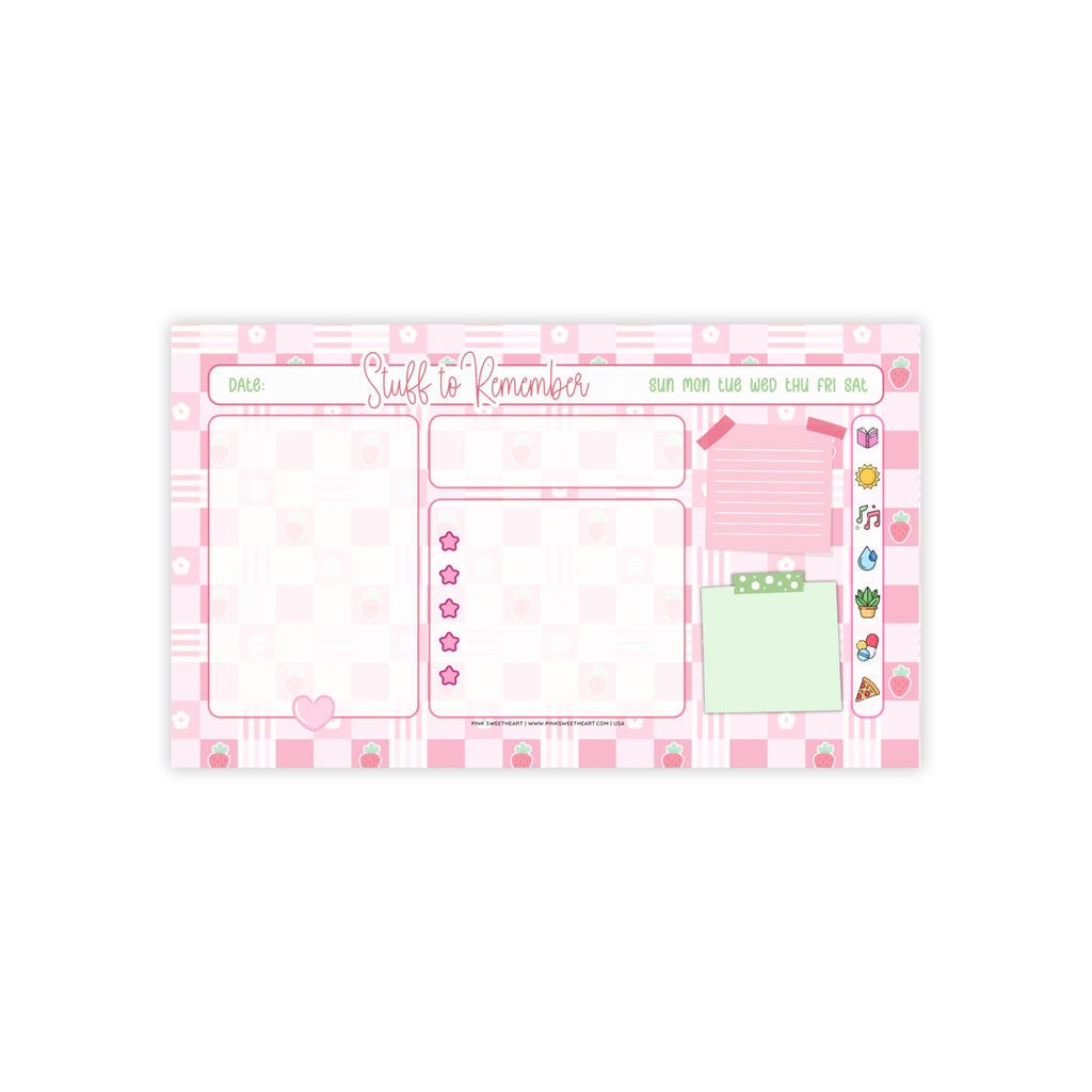 Checkered Strawberry Jam Sticky Note Pad