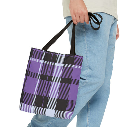 Purple Tartan Plaid Tote Bag