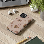Boho Brown Bear Phone Case (Apple & Android) - Pink Sweetheart