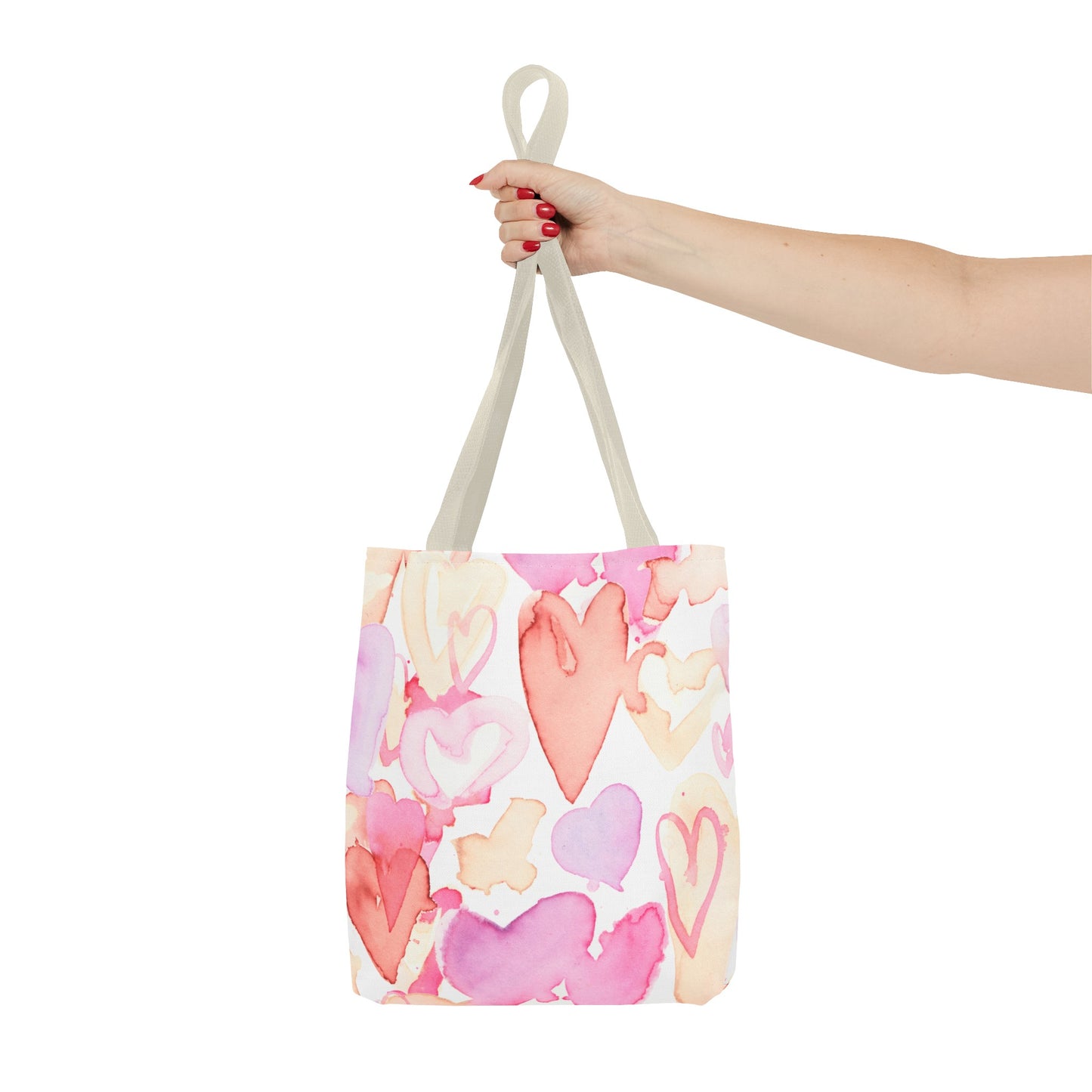 Watercolor Valentine Hearts Tote Bag