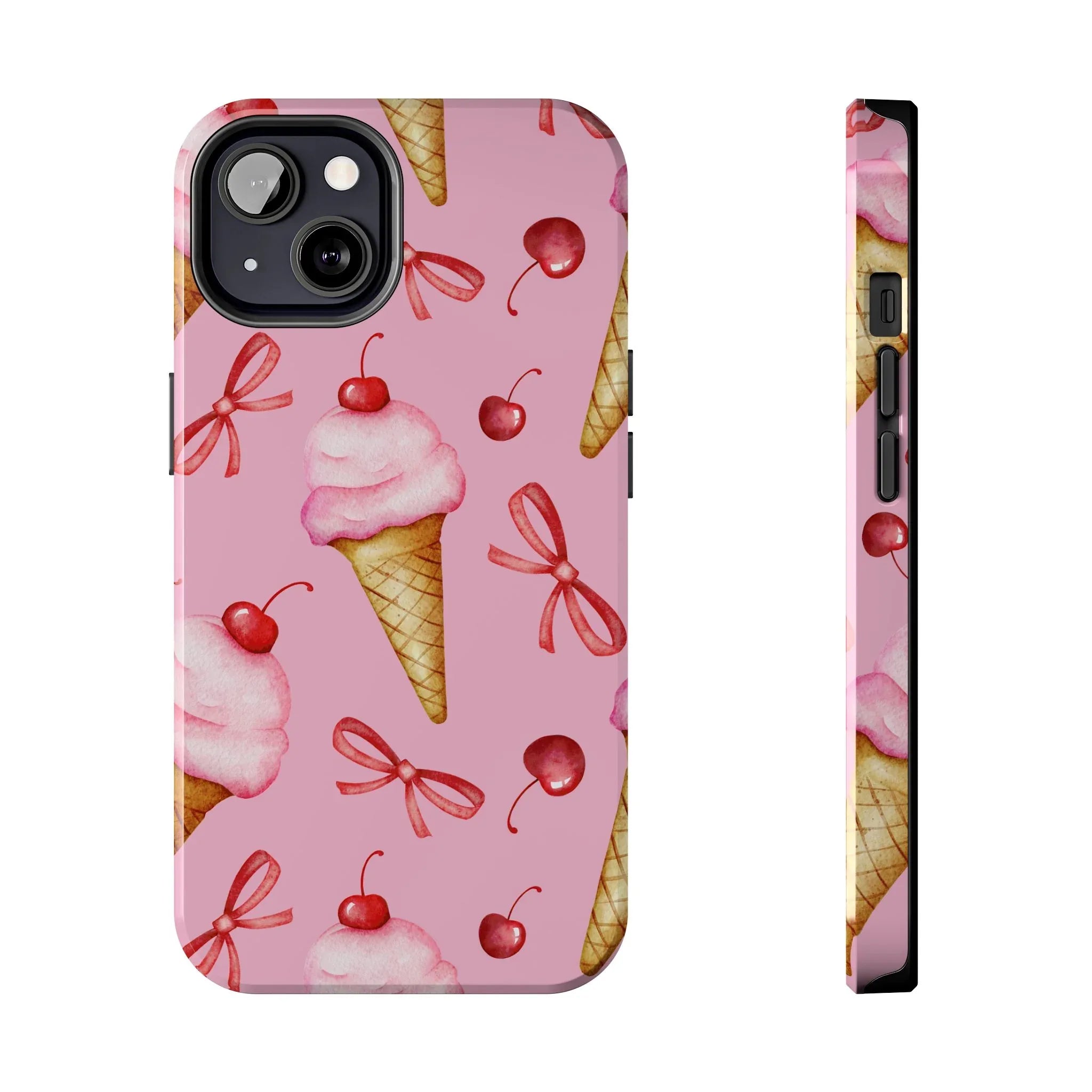 Cherry on Top Ice Cream Phone Case (Apple & Android) - Pink Sweetheart