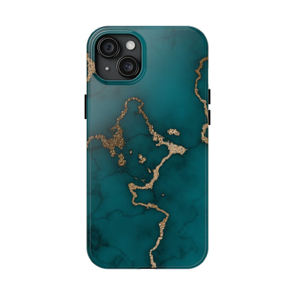 Green & Gold Marble Phone Case