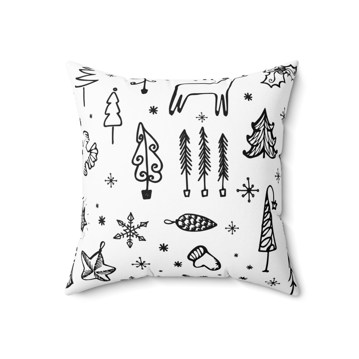 Black & White Christmas Square Pillow
