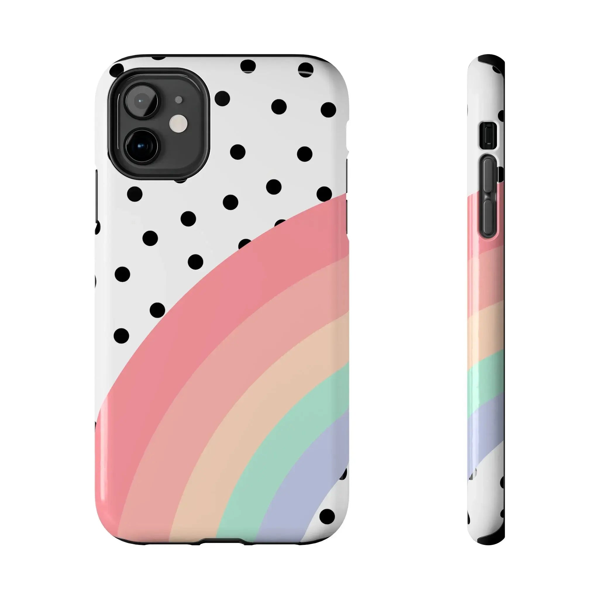 Polka Dot Rainbow Phone Case (Apple & Android) - Pink Sweetheart