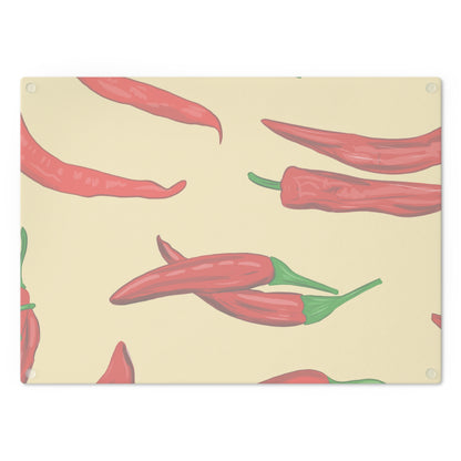 Hot Pepper Glass Cutting Board