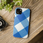 Classic Blue Gingham Phone Case (Apple & Android) - Pink Sweetheart