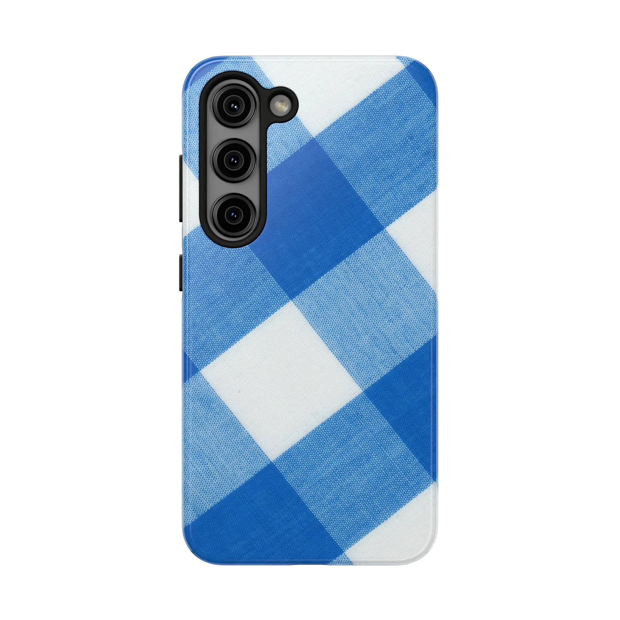 Classic Blue Gingham Phone Case (Apple & Android) - Pink Sweetheart