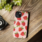Cute Strawberries Phone Case (Apple & Android) - Pink Sweetheart