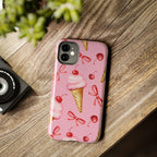 Cherry on Top Ice Cream Phone Case (Apple & Android) - Pink Sweetheart