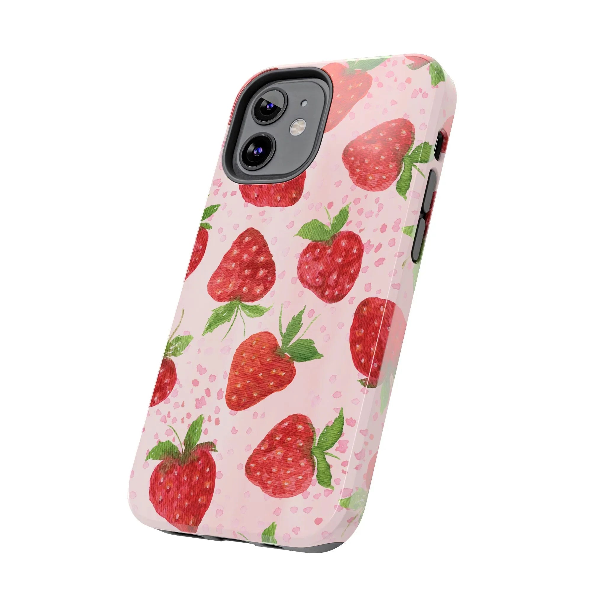 Cute Strawberries Phone Case (Apple & Android) - Pink Sweetheart