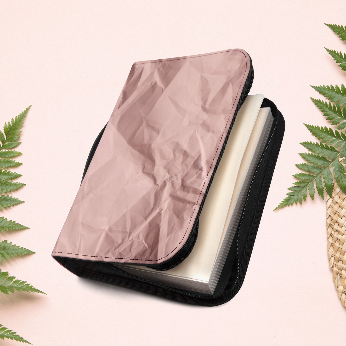 Wrinkled Blush Pink Paper Book Cover