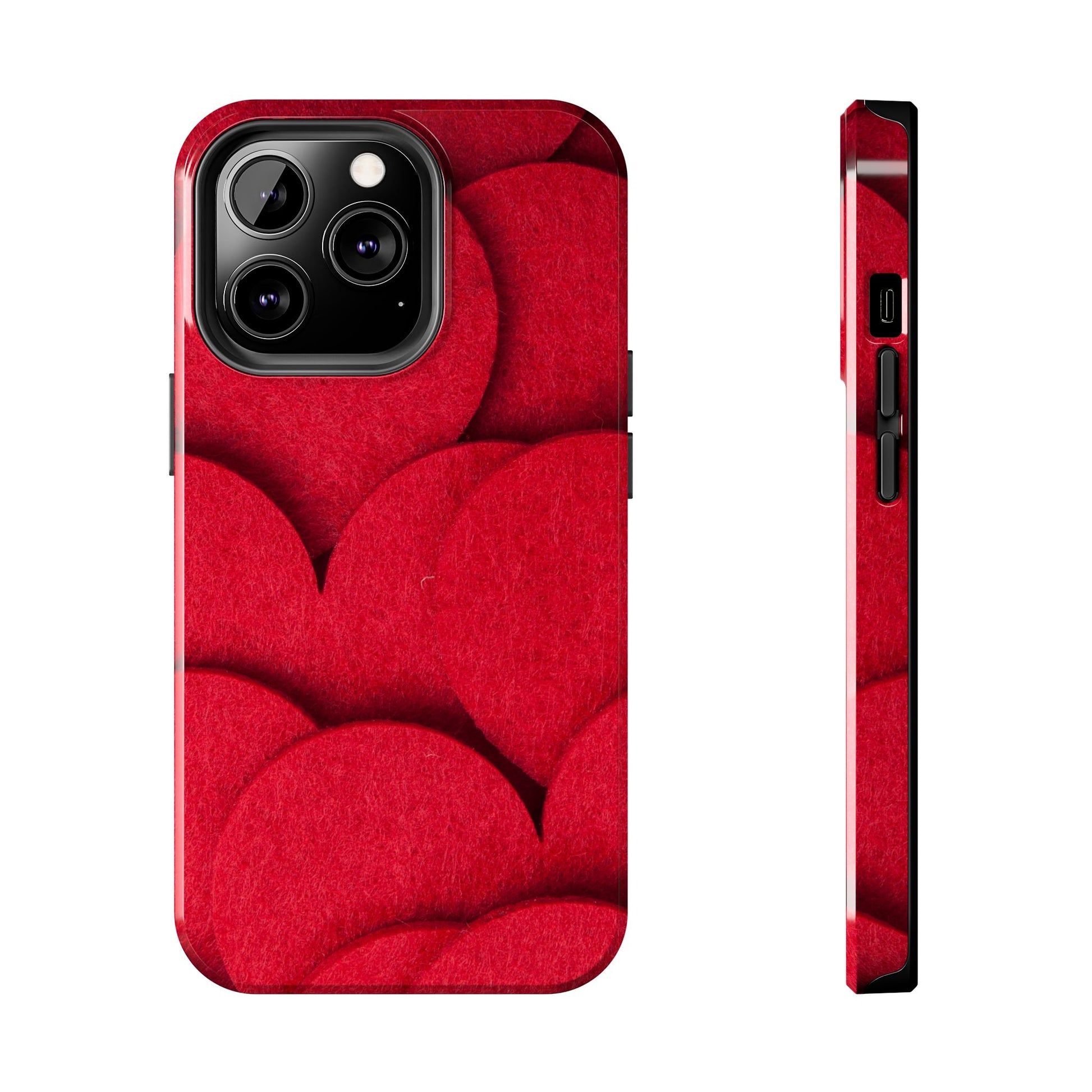 Big Red Felt Hearts Phone Case (Apple & Android)
