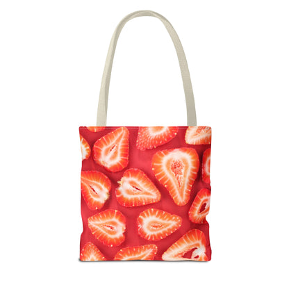 Sweet Sliced Strawberries Tote Bag