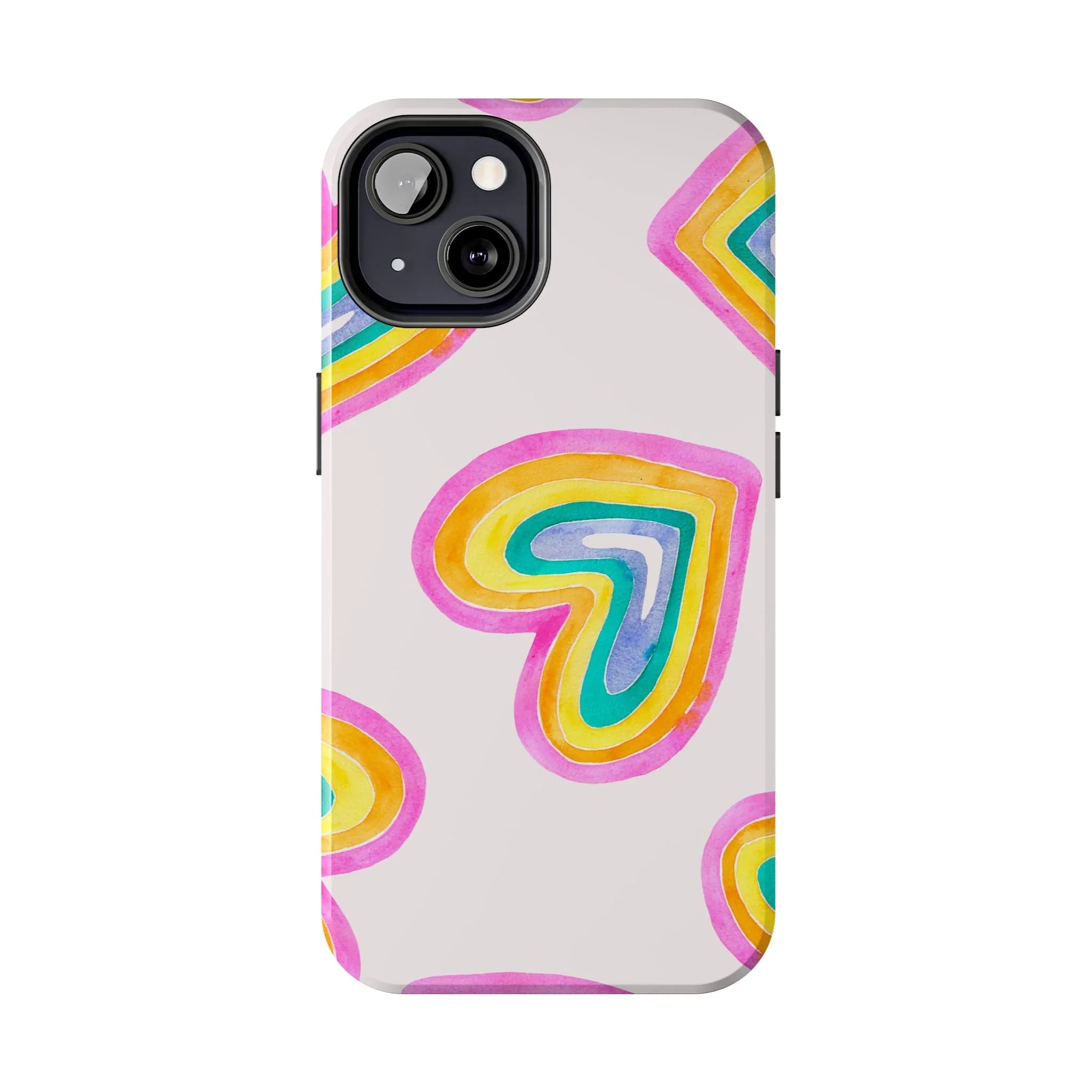 Rainbow Hearts Phone Case (Apple & Android) - Pink Sweetheart