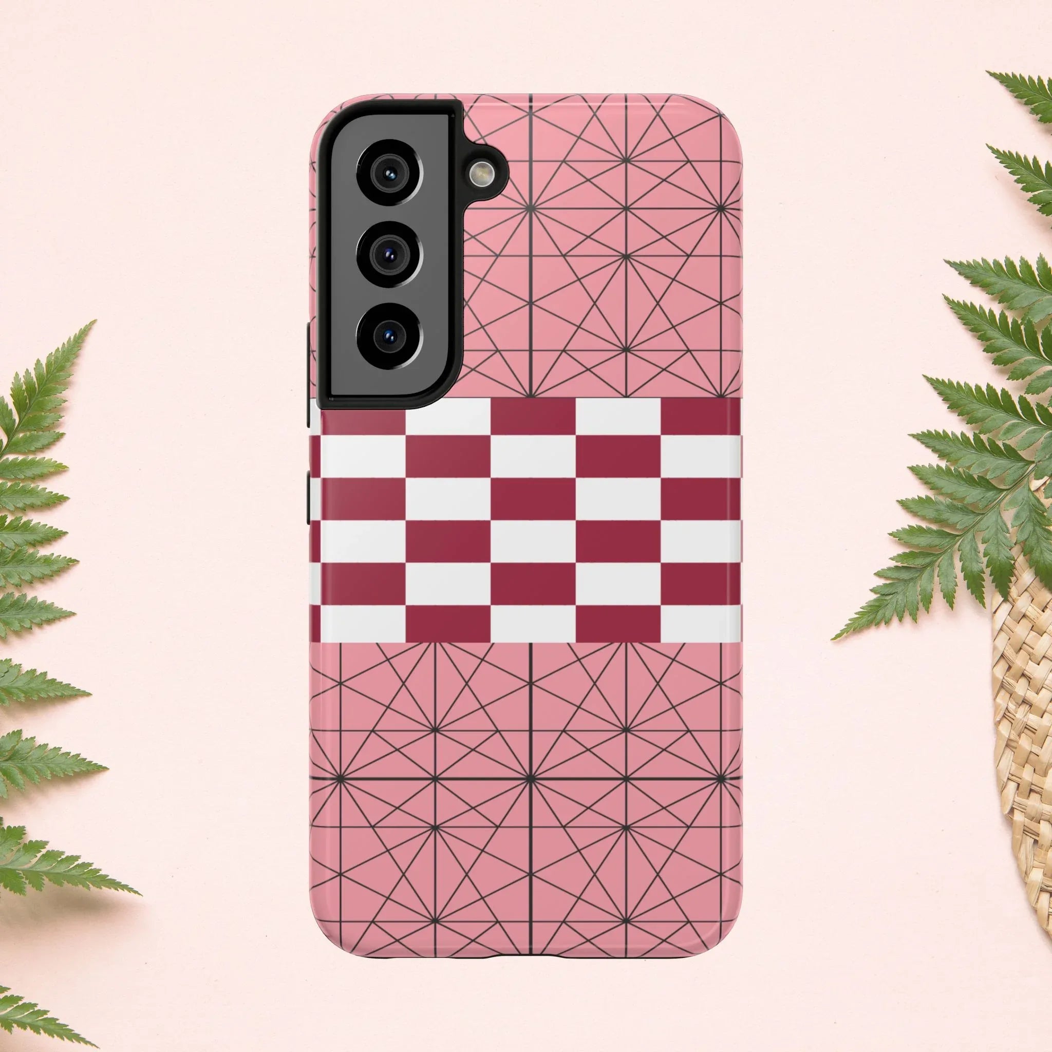 Geometric Kimono Tough Phone Case (Apple & Android) - Pink Sweetheart
