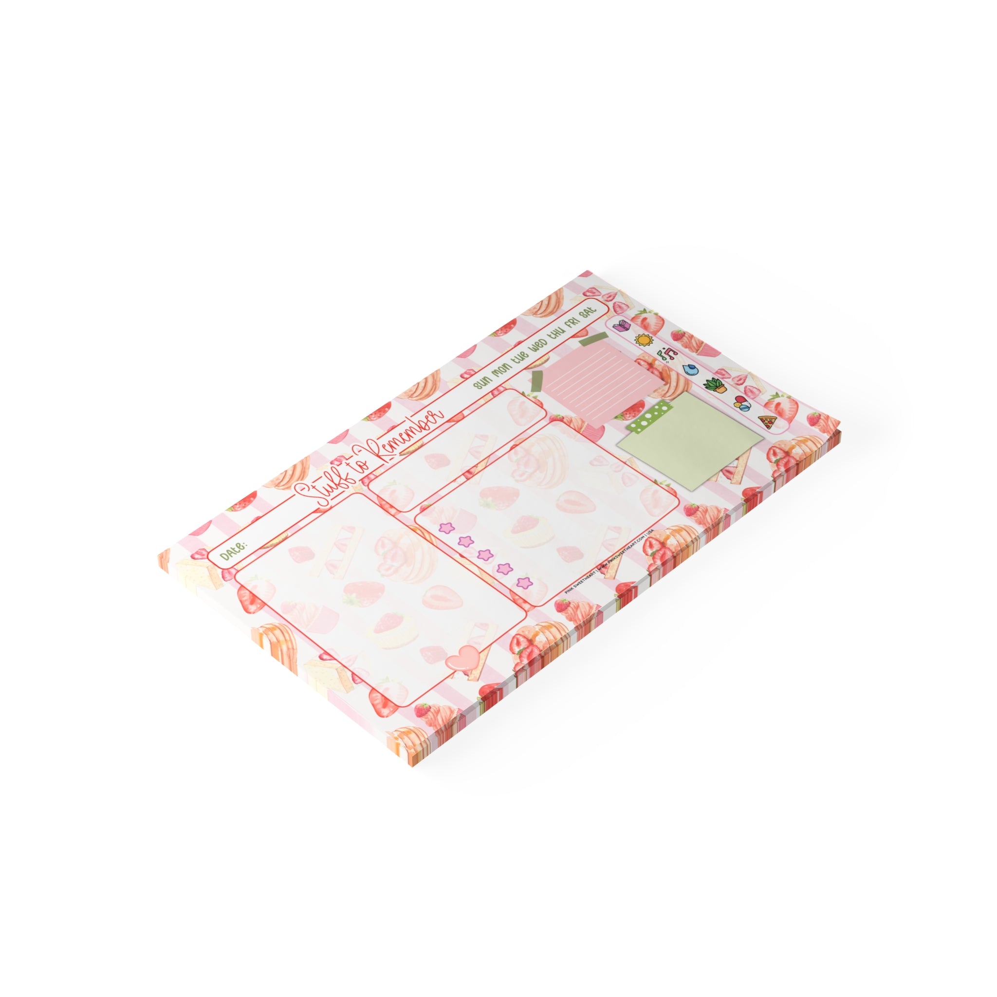 Strawberry Desserts Sticky Note Pad