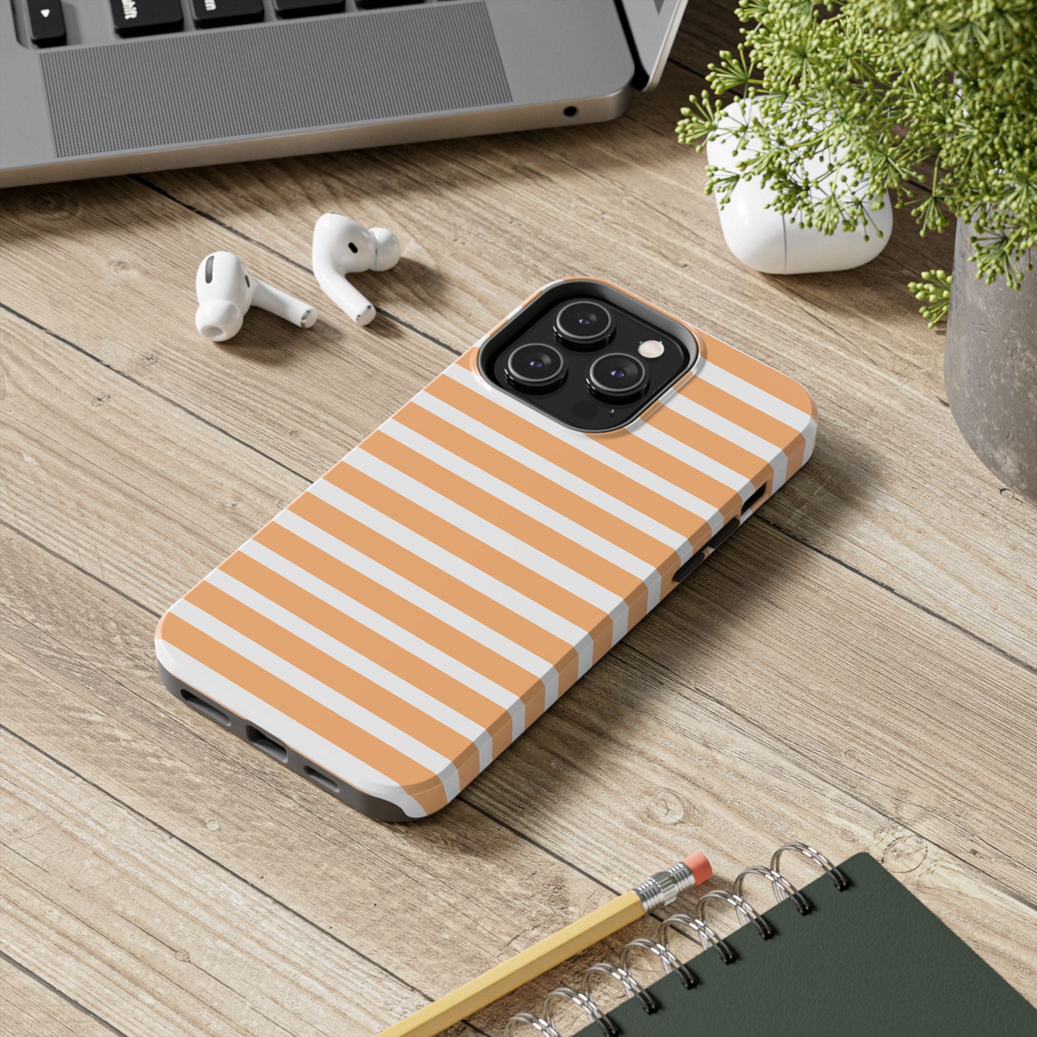 Orange Stripe Lines Phone Case (Apple & Android)