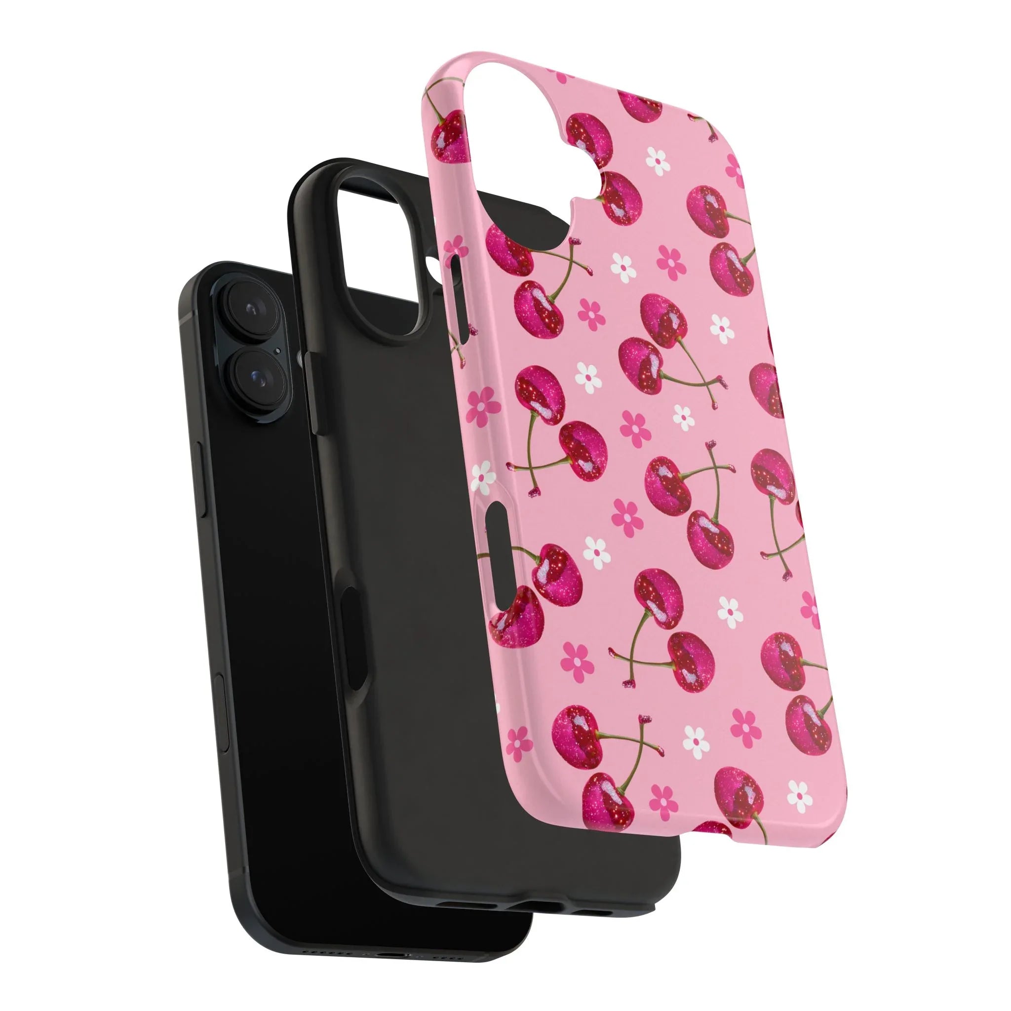 Pink Cherry Sparkle Pattern Tough Phone Case (Apple & Android) - Pink Sweetheart