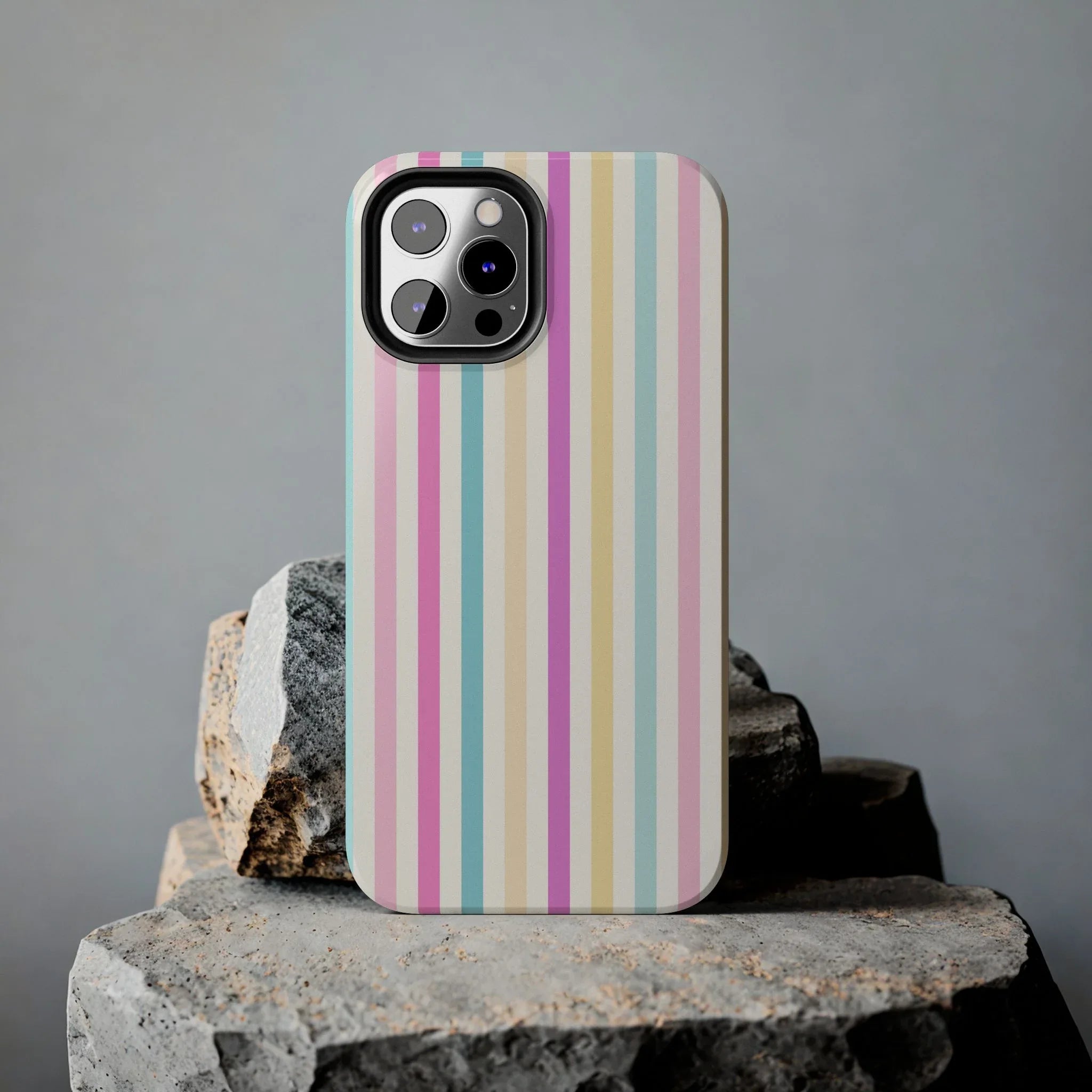 Pastel Candy Stripes Phone Cases (Apple & Android) - Pink Sweetheart